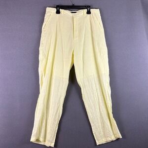 Godbody Collection‎ Linen Pants Women's Size 36 Yellow Lightweight Casual